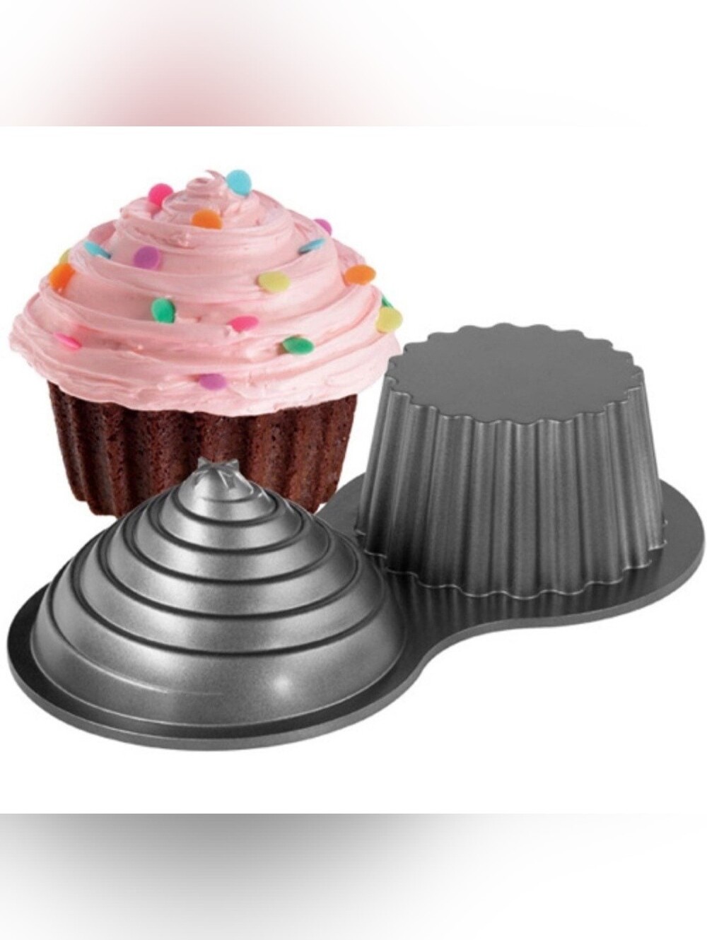 WILTON - Giant 3D Cupcake Pan Large Non-Stick Mold Baking Cake Pan